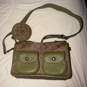 Coach Olive and Tan Crossbody Bag